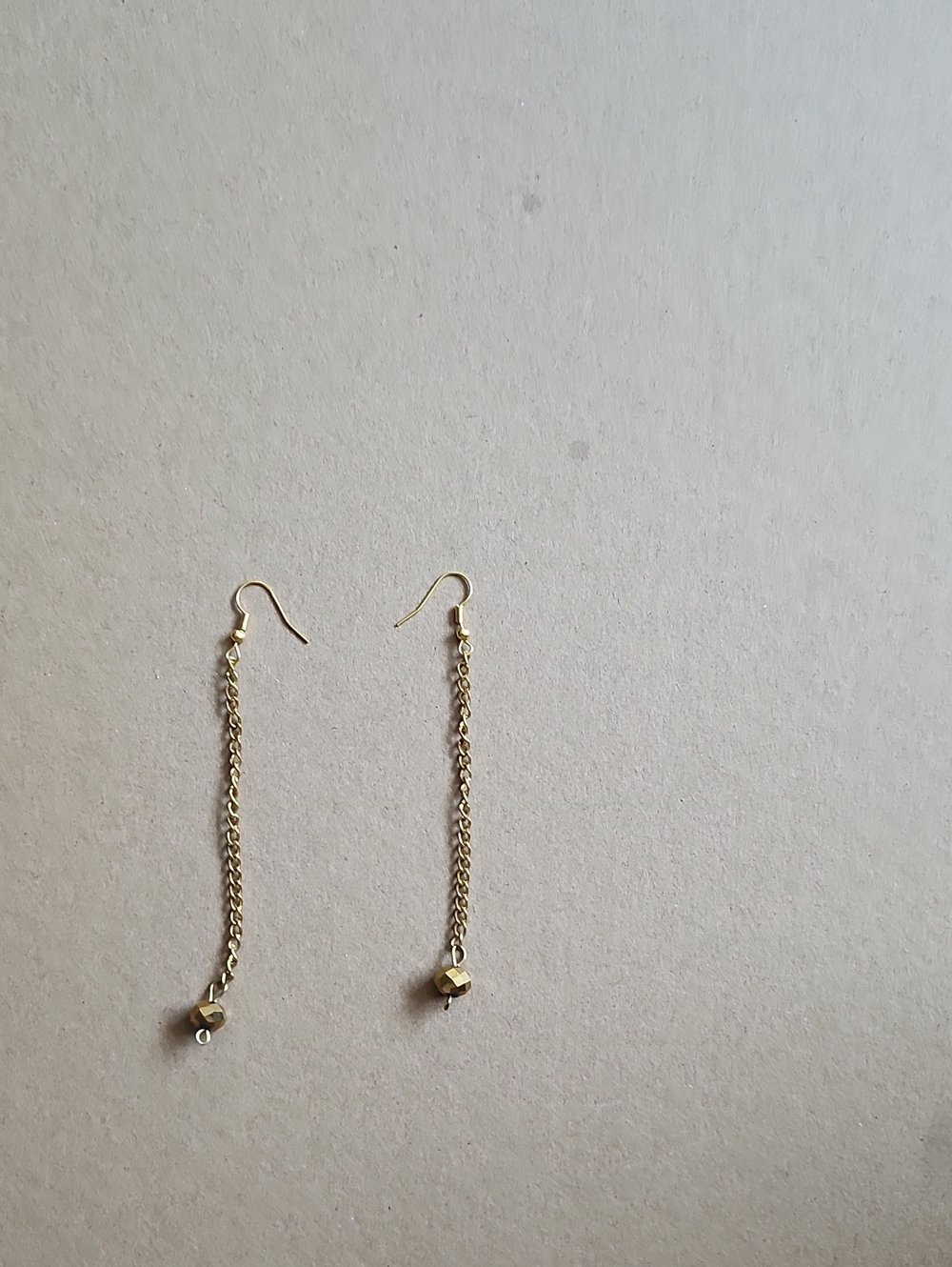 4" Delicate Gold Drop Chain Earrings